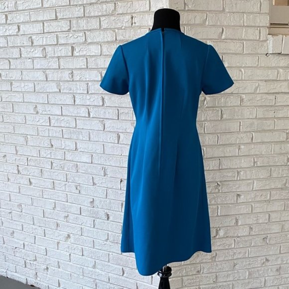 Vintage 60s 70s Turquoise Babydoll Mod Aline Dress - Picture 6 of 9